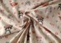 Preview: Luna Biostoff verspielter Jersey mit Waldtieren und Blumenkränzen light brown